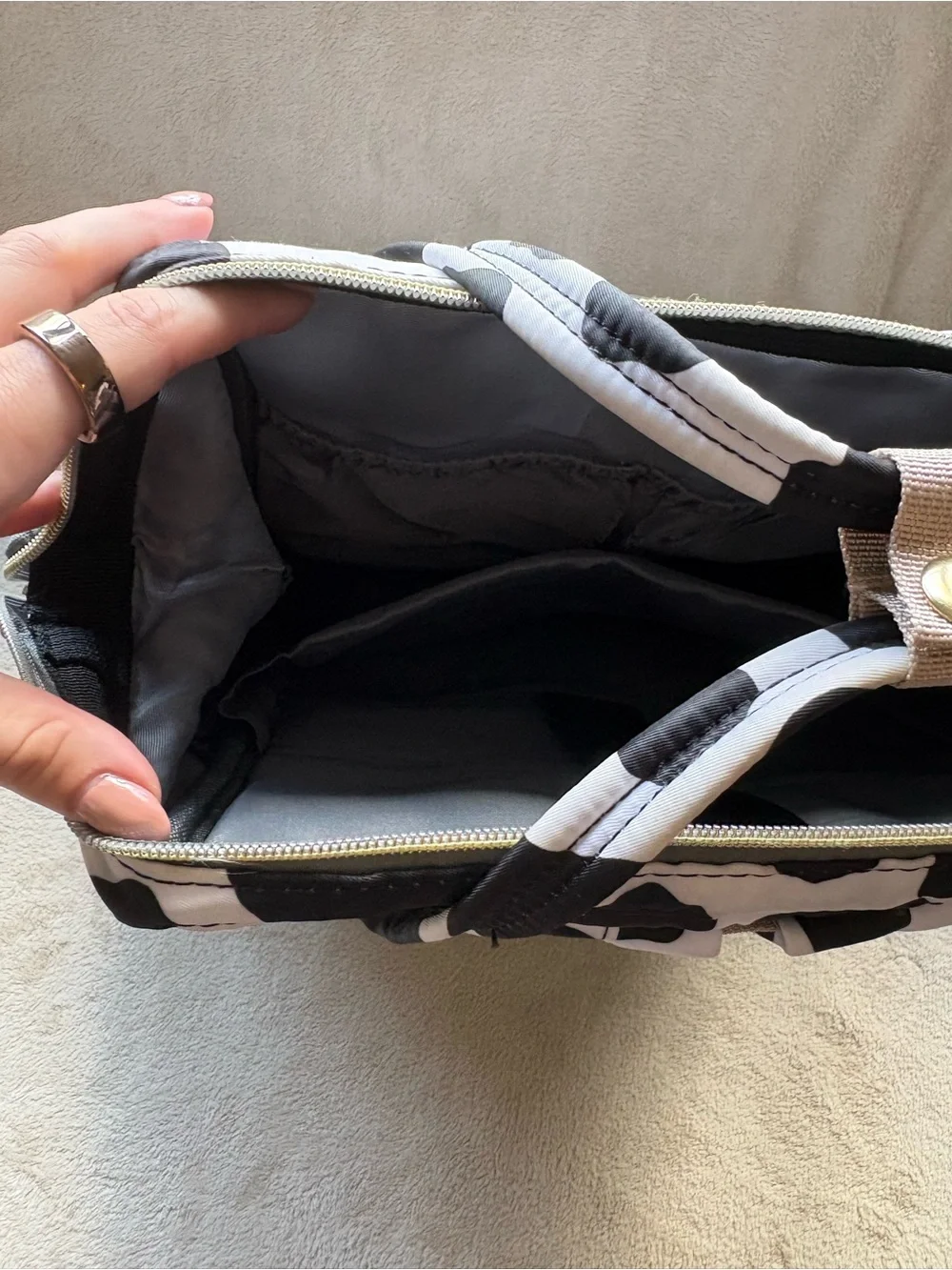 Black & White Cow Print Backpack